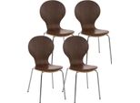 4X Sedia Ergonomica Impilabile - Sedia Per Visitatori - Design Salvaspazio | Colore: Noce