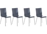 Set Di 4 Sedie Per Visitatori - Sedie Da Attesa - Comfort Ergonomico | Colore: Grigio