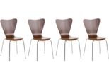 Sedia Per Visitatori 4X - Sedia Per Ospiti - Comfort Ergonomico, Design Impilabile | Colore: Noce