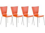 4X Sedia Per Visitatori - Sedie Per Riunioni - Seduta Ergonomica, Design Impilabile | Colore: Arancione