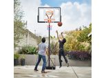 Fch Supporto Per Pallacanestro Regolabile In Altezza 135-305Cm, Sistema Di Canestri Per Pallacanestro Con 2 Ruote, Grigio