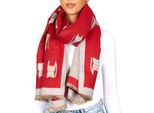 Sciarpa Da Donna Brubaker Cashmirillo Con Motivo A Gatto - 70 X 200 Cm - Calda E Accogliente - Sciarpa Da Donna Per L'autunno E L'inverno, Rosso