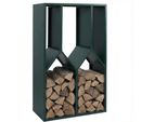 Stoccaggio Legna Da Ardere HWC-P76, Camino / Rack Legna Da Ardere Stoccaggio Legno Legno Rifugio All'aperto In Metallo 160X95X50Cm ~ Verde