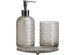 Set Da Bagno Node, Dispenser, Portaspazzolino E Dispenser Di Sapone, 3 Pezzi