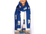 Sciarpa Da Donna Brubaker Cashmirillo Con Motivo A Gatto - 70 X 200 Cm - Calda E Accogliente - Sciarpa Da Donna Per L'autunno E L'inverno, Blu