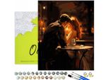 Dipingere Con I Numeri Adulti Persone Sera Romantica 50X40 - 22 Colori Acrilici, Tela Con Telaio In Legno, 3 Pennelli E Accessori Oh Art!
