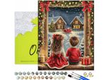 Pittura Per Numeri Adulti Natale Inverno Meraviglia 50X40 - 33 Colori Acrilici, Tela Con Telaio In Legno, 3 Pennelli E Accessori Oh Art!