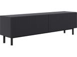 Selsey Veldio New - Lavagna Bassa Per Tv Con Frontale Scanalato, Nera, 140 Cm