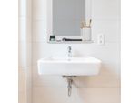 Specchio Da Parete Per Bagno Con Mensola - Cornice Bianca