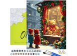 Pittura Per Numeri Adulti Sogno Di Natale 50X40 - 33 Colori Acrilici, Tela Con Telaio In Legno, 3 Pennelli E Accessori Oh Art!