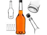 Bottiglie Per Liquore Kadax 500Ml, 5 Pezzi, Bottiglie Vuote Per Il Riempimento Di Olio, Aceto, Liquore, Vino E Grappa, Bottiglie Di Vetro, Bottiglie Di Grappa, Bottiglie Di Succo (Nero)