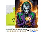 Painting By Numbers Adults Joker Portrait 50X40 - 33 Colori Acrilici, Tela Con Telaio In Legno, 3 Pennelli E Accessori Oh Art!