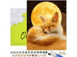 Dipingere Con I Numeri Adulti E Bambini Animali Volpe Oro 50X40 - 27 Colori Acrilici, Tela Con Telaio In Legno, 3 Pennelli, Accessori, Vernice Oro Oh Art!