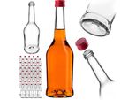 Bottiglie Per Liquore Kadax 500Ml, 50 Pezzi, Bottiglie Vuote Per Il Riempimento Di Olio, Aceto, Liquore, Vino E Grappa, Bottiglie Di Vetro, Bottiglie Di Grappa, Bottiglie Di Succo (Rosso)