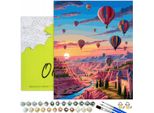 Pittura Per Numeri Adulti Paesaggio Canyon Balloons 50X40 - 34 Colori Acrilici, Tela Con Telaio In Legno, 3 Pennelli E Accessori Oh Art!