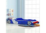 The Living Store Letto Per Bambini Con Auto Da Corsa 90X200 Cm Blu