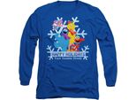 Sesame Street - Maglietta "Happy Holidays"" Per Uomo/Donna Unisex, Manica Lunga TV27086 (L) (Blu Reale)"