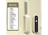 Aiorber Pettine Pieghevole A Batteria Con 9 Impostazioni Di Temperatura, Spazzola Lisciante Portatile Per Capelli Lisci E Curati, Styling Anti-Crespo - Beige