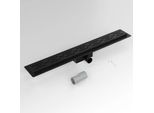 Webo Rvs Douchegoot 90 Cm Mat Zwart Completo Di Flens