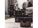 Casa Padrino Tavolino Con Piano In Vetro Bronzo/Grigio H. 45 Cm - Mobili