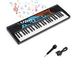 Tastiera Per Pianoforte Per Bambini Costway, Tastiera Elettrica Portatile A 49 Tasti Con Microfono, 8 Ritmi, 8 Suoni E 10 Demo Per Bambini Dai 3 Anni In Su