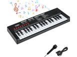 Tastiera Per Pianoforte Per Bambini Costway, Pianoforte Elettrico A 37 Tasti Con Microfono, 8 Ritmi, 8 Colori Sonori E 22 Demo Per Bambini Dai 3 Anni In Su, Nero