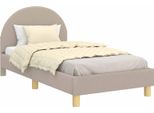 Vidaxl Struttura Letto Per Bambini Con Testiera Grigio Chiaro 80 X 160 Cm In Pelle Di Pecora