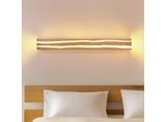 Zmh Led Applique Da Interno In Legno - 80CM Lampada Da Parete Soggiorno 13W Bianco Caldo 3000K Lampada Da Corridoio Parete Design Moderno Lampada Da Notte Lunga Illuminazione Parete Scala Per Camera Da Letto Corridoio Ristorante Caffè
