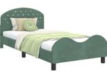 Vidaxl Struttura Letto Per Bambini Con Testiera Verde Mare 80 X 200 Cm In Velluto