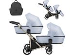 Kunert Brav Duo 2In1 In Ecopelle Azzurro Con Ruote In Gel E Telaio Champagne