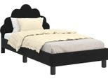 Vidaxl Struttura Letto Per Bambini Con Testiera Nera 80 X 160 Cm In Velluto