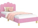 Vidaxl Struttura Letto Per Bambini Con Testiera Rosa 80 X 200 Cm In Tessuto