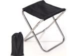 Inf Sgabello Pieghevole Ultraleggero: Sedile Da Campeggio Portatile In Tessuto Oxford Nero + Argento