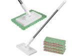 Mop In Microfibra Con 4 Panni, Mop Per Pavimenti Con Manico, Mop Con Manico Da 100 Cm - Sweepi