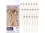 Orion | Spiedini Da Cocktail - In Bambù - 20 Pezzi - 12 Cm - Per Spuntini - Motivo A Stella