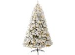 Albero Di Natale Artificiale Con Illuminazione Abete Da 180 Cm Con 1348 Punte E 320 Led Bianco Caldo Albero Di Neve In Pvc&Pe, Facile Da Montare