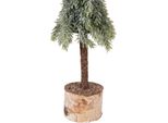 Clayre & Eef Mini Albero Di Natale Artificiale Ø 10X35 Cm Legno Verde
