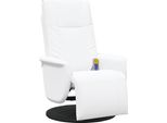 Vidaxl Poltrona Reclinabile Per Massaggio Bianca 71 X 90 X 105 Cm In Pelle Finta