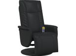 Vidaxl Poltrona Reclinabile Per Massaggio Nera 71 X 90 X 105 Cm In Pelle Finta