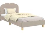 Vidaxl Struttura Letto Per Bambini Con Testiera Grigio Chiaro 90 X 190 Cm Tessuto Di Pecora