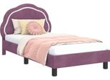 Vidaxl Struttura Letto Per Bambini Con Testiera Viola 80 X 160 Cm In Velluto