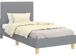 Vidaxl Struttura Letto Per Bambini Con Testiera Grigio Chiaro 80 X 160 Cm Tessuto