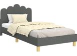 Vidaxl Struttura Letto Per Bambini Con Testiera Grigio Scuro 90 X 190 Cm Tessuto