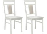 Vidaxl Sedia Da Pranzo 2 Pezzi Bianco In Legno Massiccio