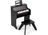 Costway Tastiera Per Bambini A 25 Tasti, Pianoforte Elettronico Per Bambini Con Sgabello, Microfono Regolabile, Leggio E Modalità Didattica, Pianoforte Per Bambini A Partire Dai 3 Anni Di Età