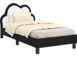 Vidaxl Struttura Letto Per Bambini Con Testata Nera 80 X 160 Cm Pu