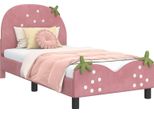 Vidaxl Struttura Letto Per Bambini Con Testiera Rosa 80 X 160 Cm In Velluto