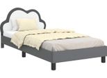 Vidaxl Struttura Letto Per Bambini Con Testiera Grigio Chiaro 90 X 200 Cm Pu