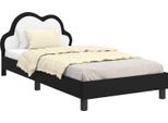 Vidaxl Struttura Letto Per Bambini Con Testiera Nera 90 X 200 Cm Pu