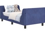 Vidaxl Struttura Letto Per Bambini Con Testata Blu Polizia 80 X 160 Cm In Velluto